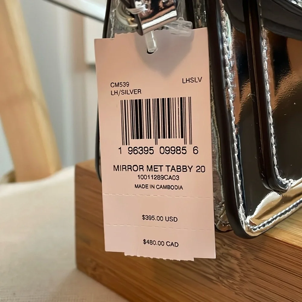 Coach Tabby 20 in Mirror Silver with Five Black Tea Roses NWT - Picture 17 of 17